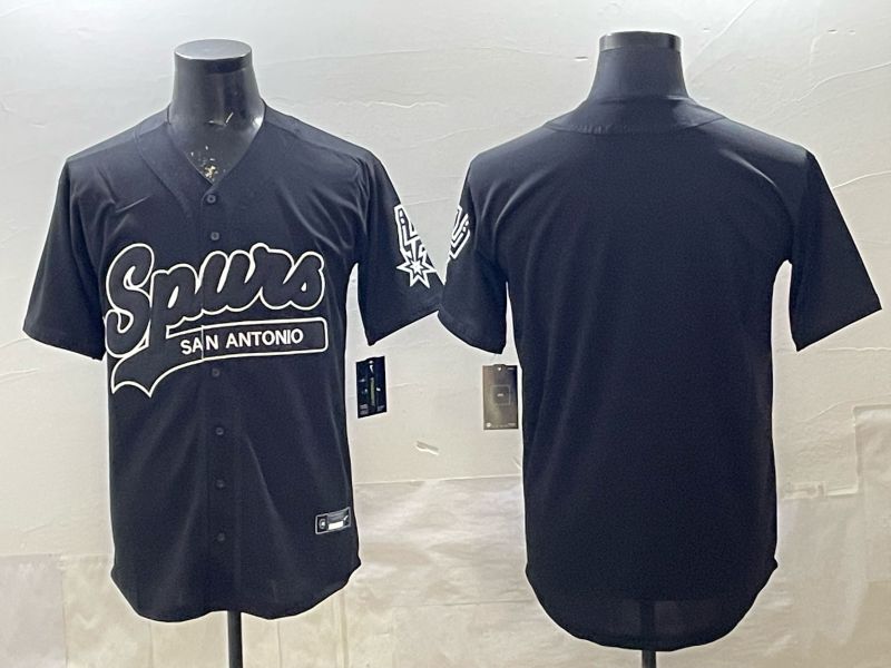 Men San Antonio Spurs Blank Black Nike 2025 NBA Jersey style 02->washington commanders->NFL Jersey
